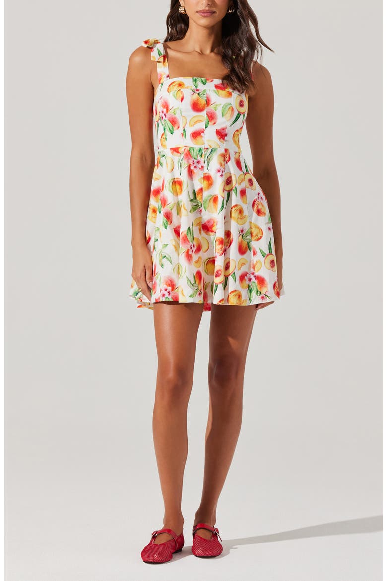 Tinesha Tie Strap Cotton Mini Sundress, Alternate, color, YELLOW PEACH