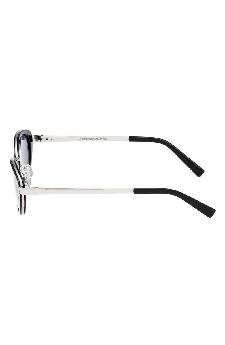 ABERCROMBIE & FITCH 50mm Oval Sunglasses, Alternate, color, Shiny Black / Smoke