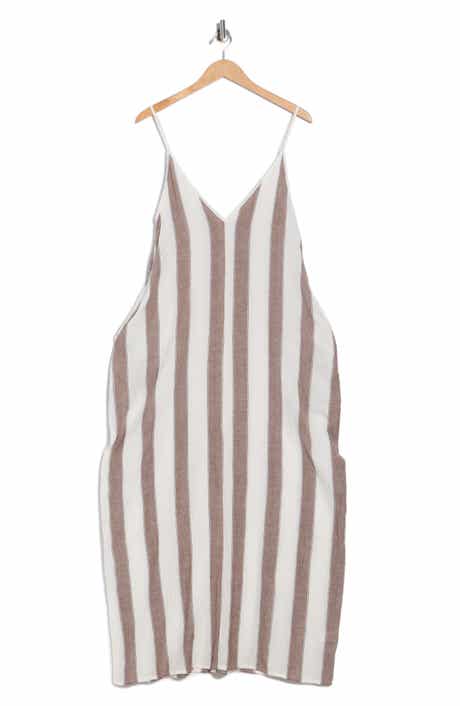 Elan Stripe Cotton Cover-Up Maxi Dress