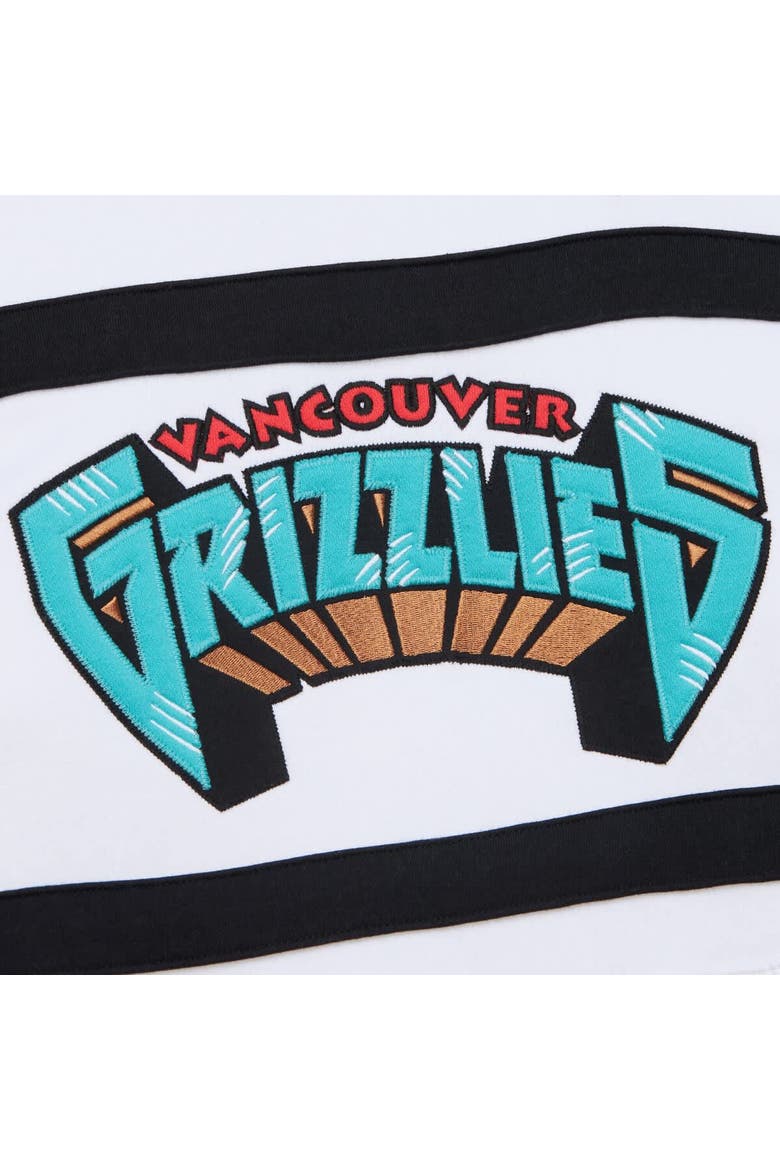 Men's Mitchell & Ness White Vancouver Grizzlies Hardwood Classics Nights Head Coach Pullover Hoodie, Alternate, color, White