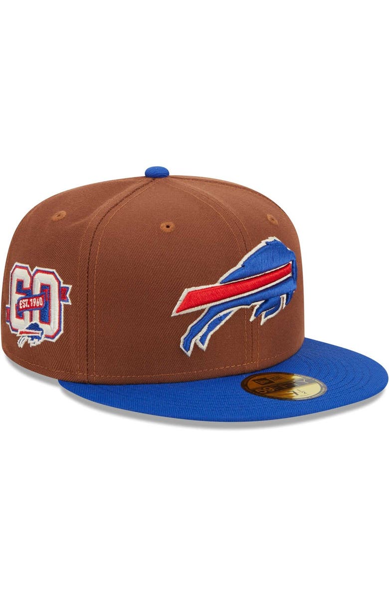 New Era Men's New Era Brown/Royal Buffalo Bills Harvest 60th Anniversary 59FIFTY Fitted Hat, Main, color, 