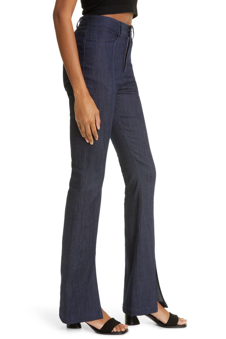 Shanis High Waist Split Hem Flare Jeans, Alternate, color, INDIGO