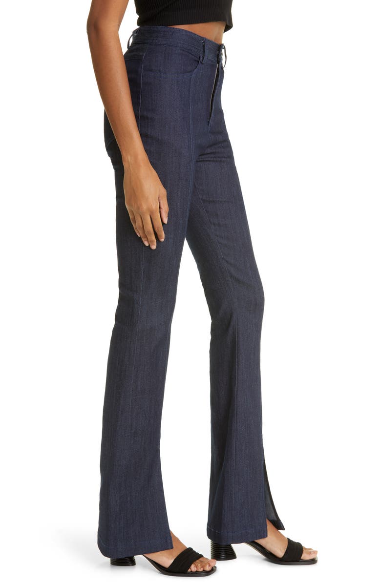 Cinq à Sept Shanis High Waist Split Hem Flare Jeans, Alternate, color, 