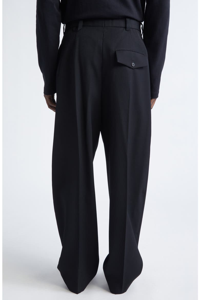Le Pantalon Fernando Pleated Wool Pants, Alternate, color, BLACK