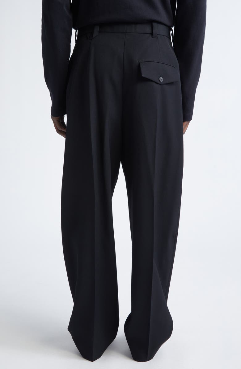 Jacquemus Le Pantalon Fernando Pleated Wool Pants, Alternate, color, Black