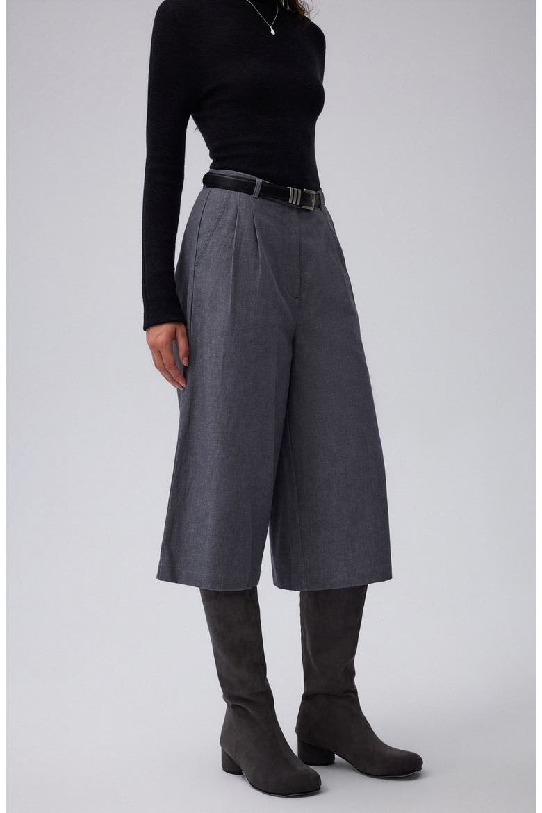 Wide Leg Culotte Shorts, Alternate, color, Riverstone