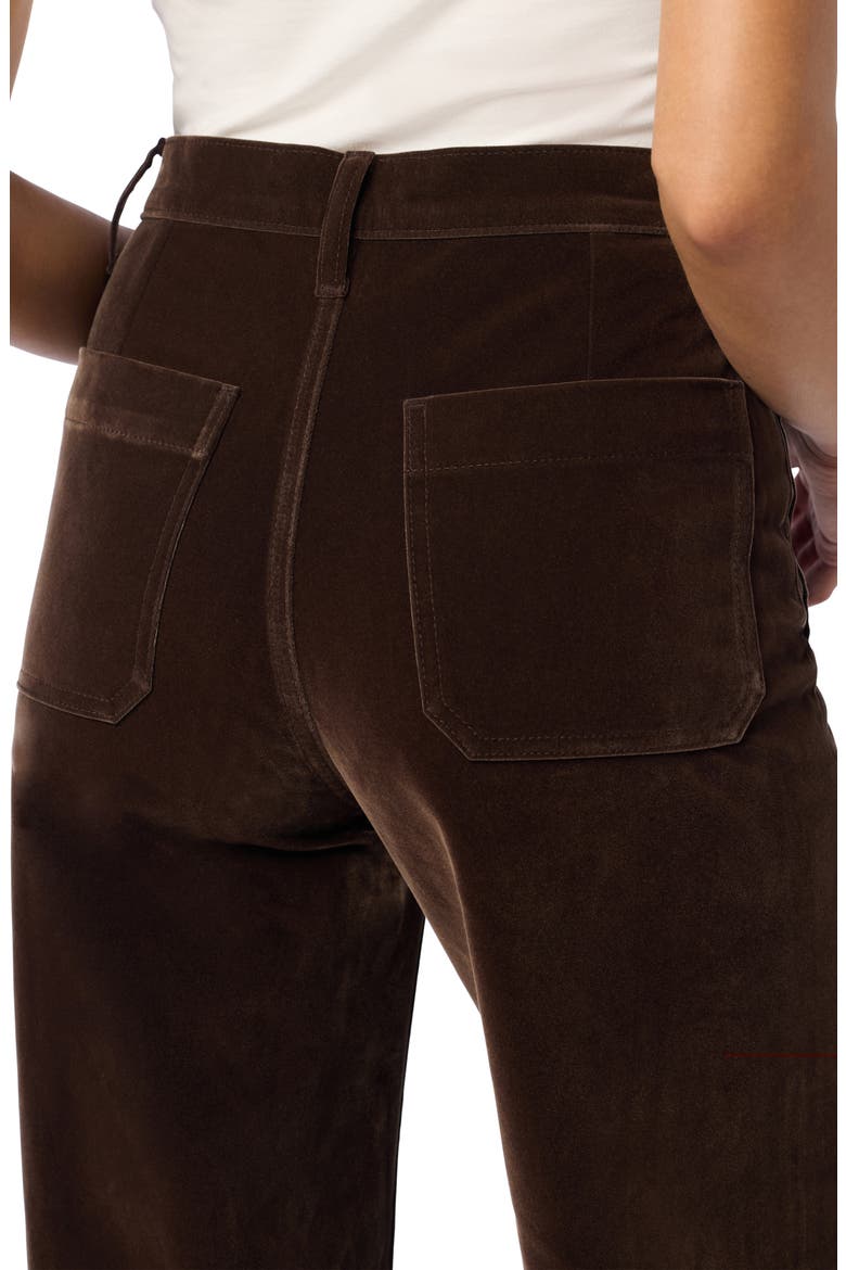 High Waist Patch Pocket Wide Leg Velveteen Pants, Alternate, color, DARK CHOCOLATE