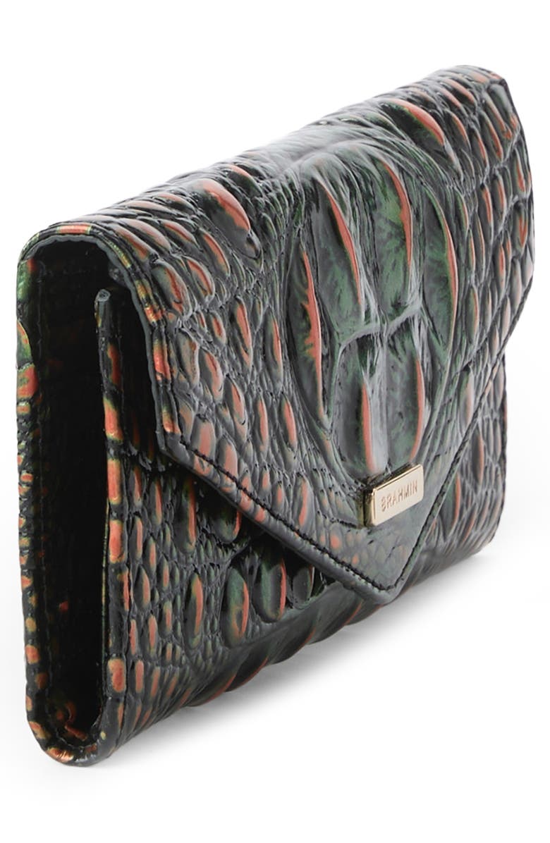 Brahmin Veronica Croc Embossed Leather Wallet, Alternate, color, Samba Melbourne