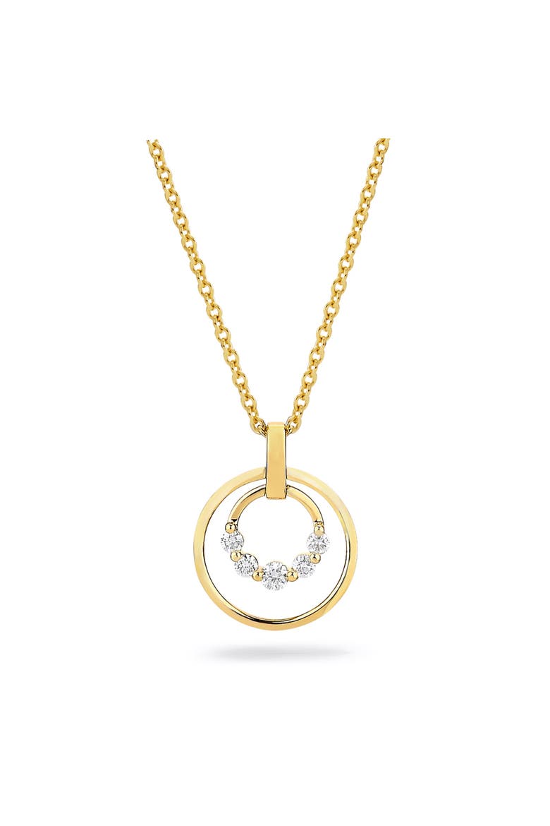 Cloud Double Ring Pendant Necklace, Alternate, color, Yellow Gold