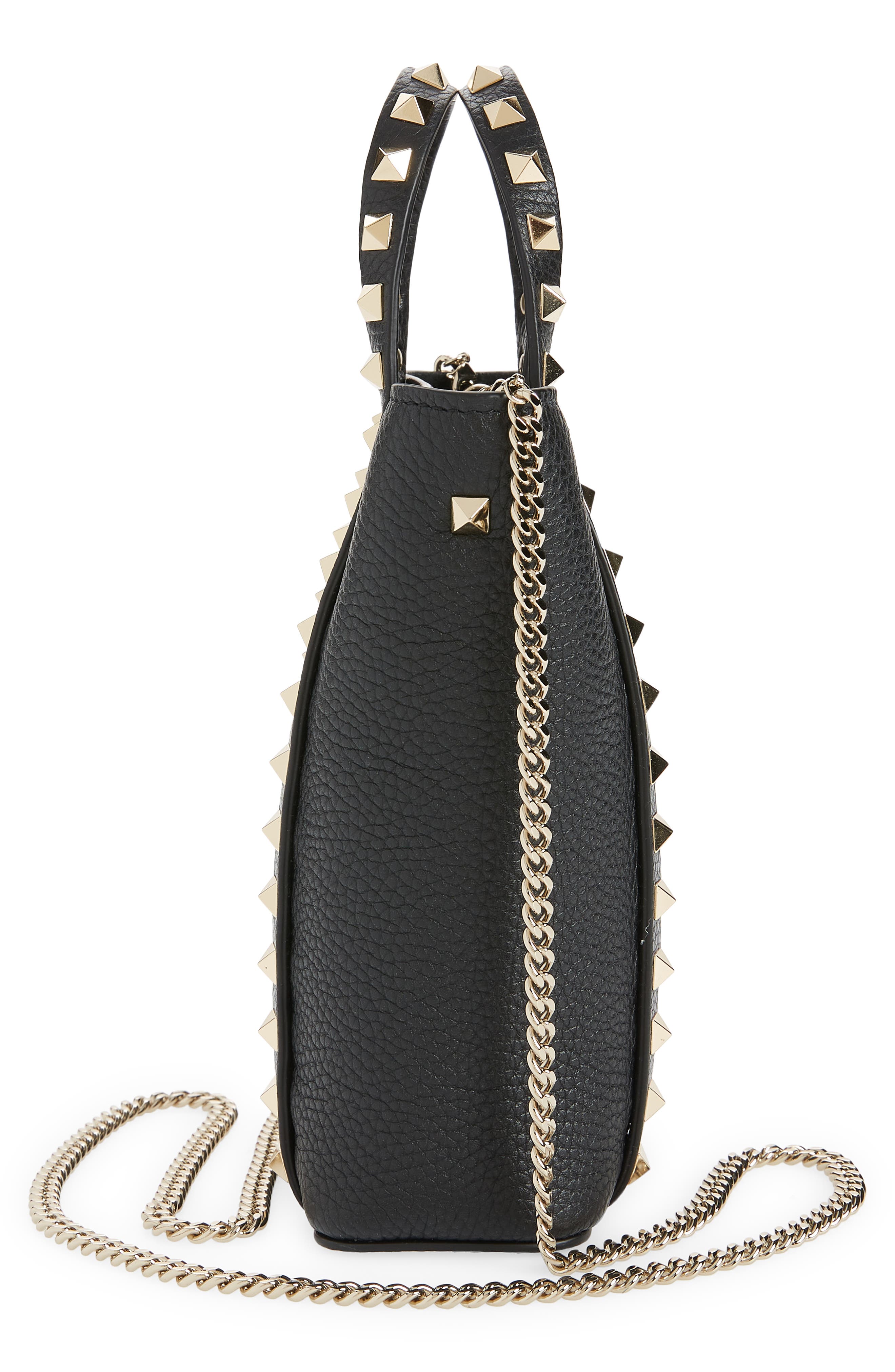 Valentino Garavani Rockstud Leather Tote, Alternate, color, 