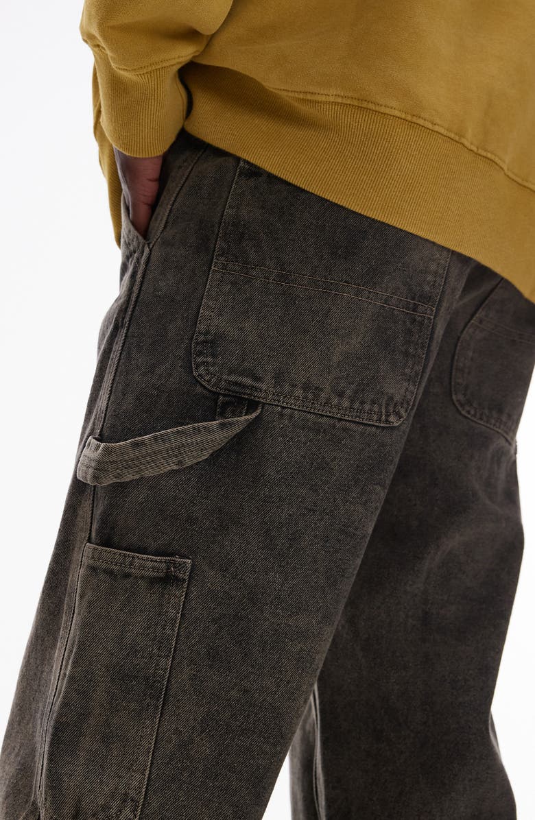 Topman Acid Wash Carpenter Jeans, Alternate, color, 