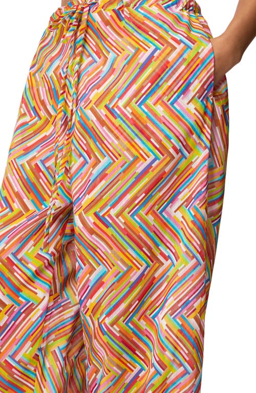 Missoni Printed Cotton And Silk Blend Trousers With Drawstring In Multicoloured 1
