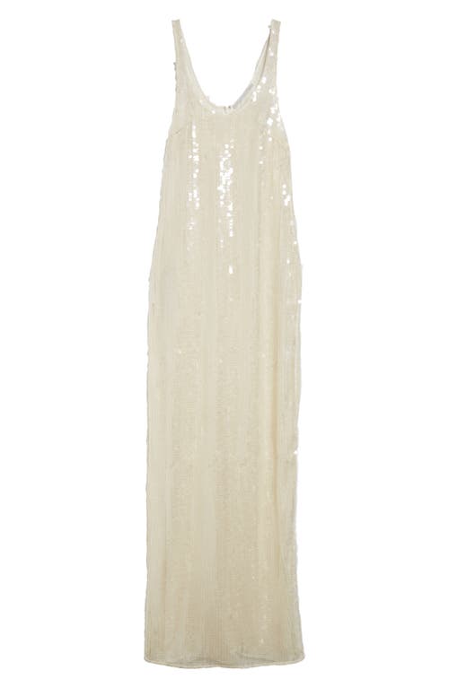 Stella Mccartney Sequin Tank Dress In Cream