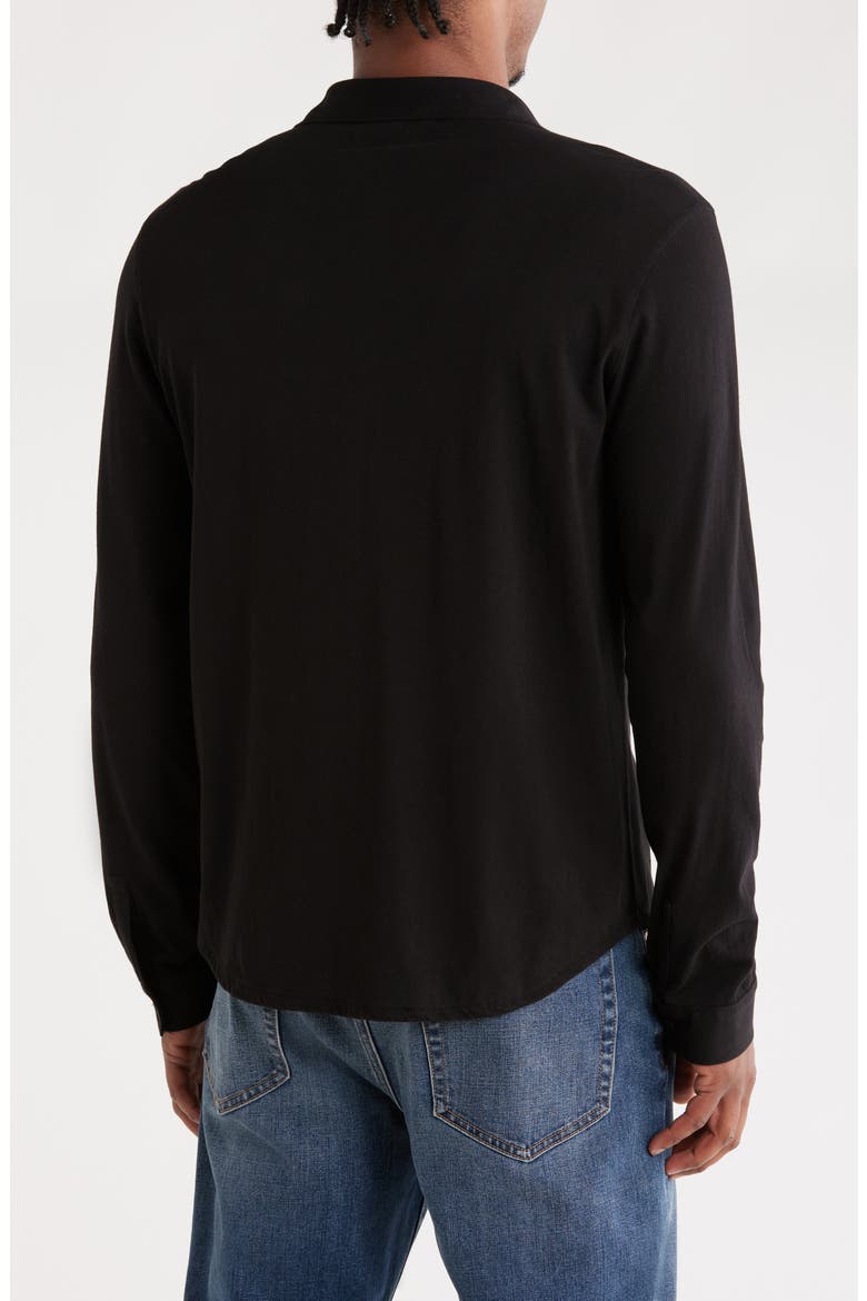 Clark Organic Cotton Jersey Button-Up Shirt, Alternate, color, BLACK