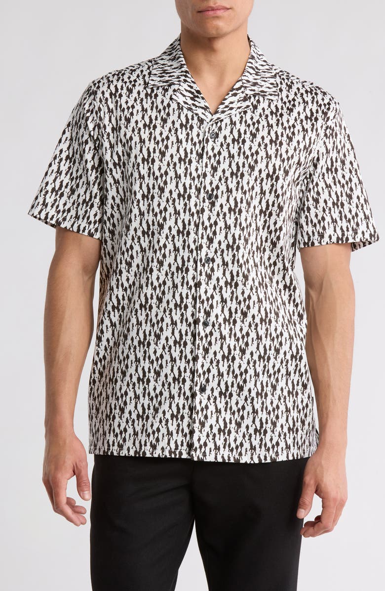 DKNY SPORTSWEAR Malcolm Short Sleeve Camp Shirt, Main, color, White