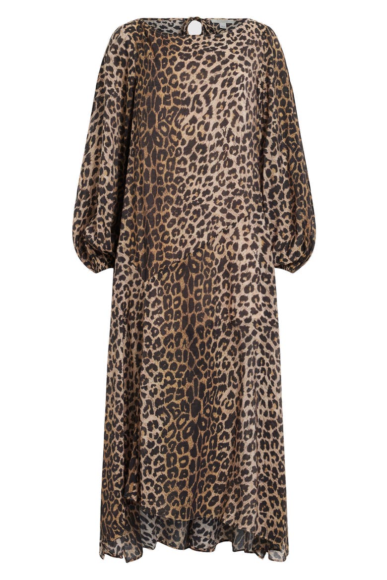 Jane Long Sleeve Leopard Print Dress, Alternate, color, LEOPARD BROWN