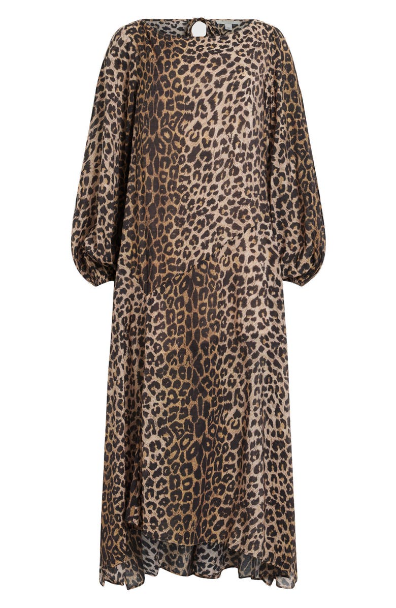 AllSaints Jane Long Sleeve Leopard Print Dress, Alternate, color,