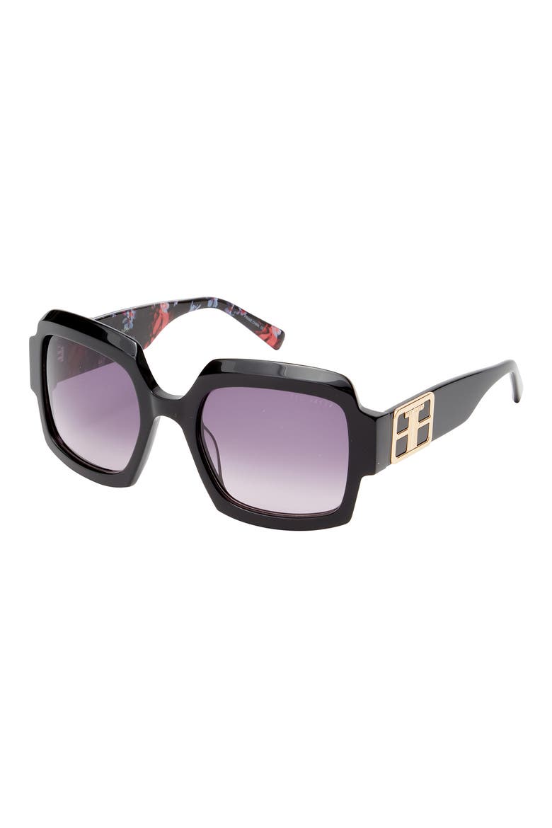 55mm Square Sunglasses, Alternate, color, BLACK