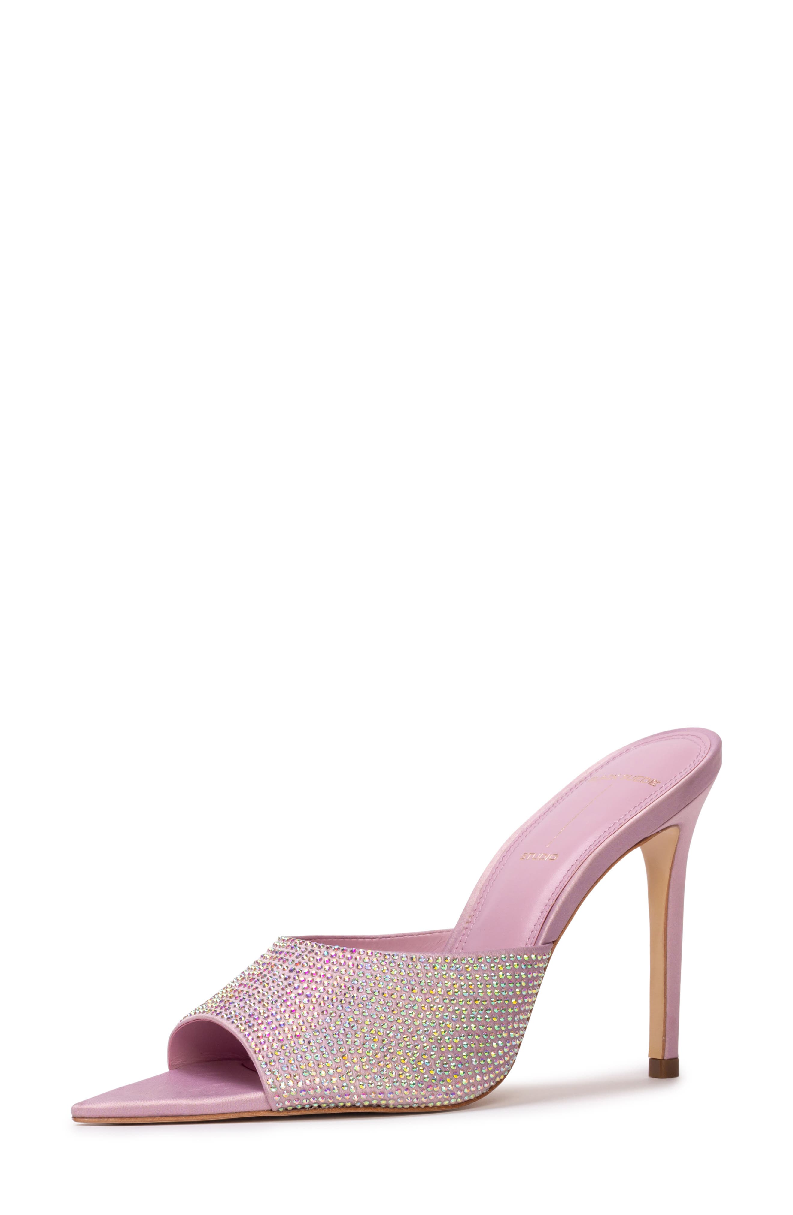 Bella Pointed Toe Slide Sandal, Main, color, DUSTY ROSE SATIN