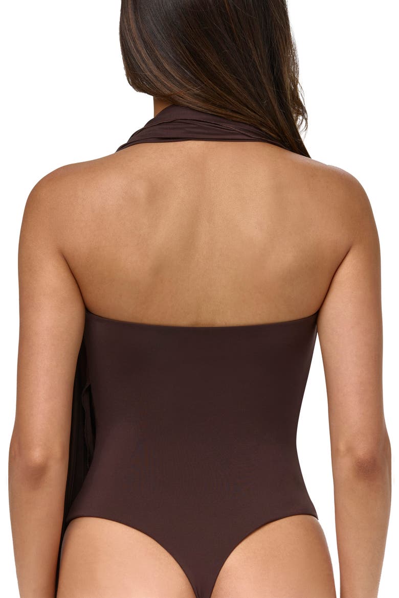 Naked Draped Bodysuit, Alternate, color, DARK CHOCOLATE