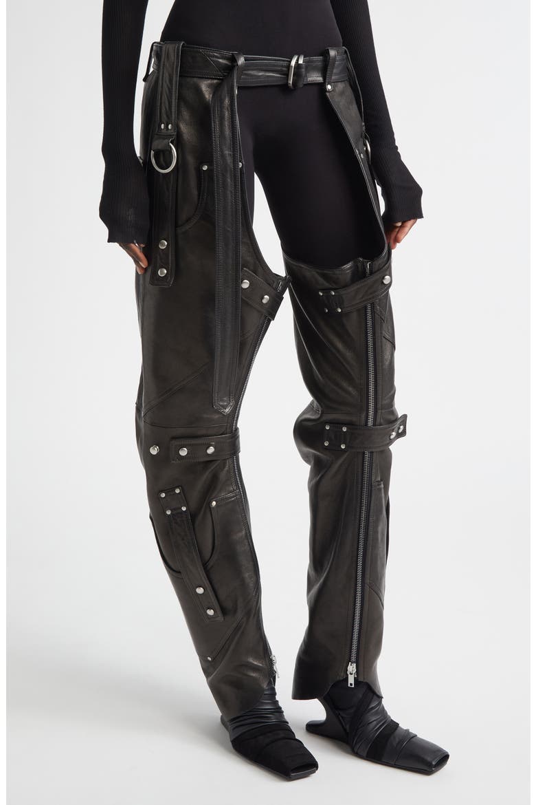 Leo Prothmann Leather Chaps, Alternate, color, BLACK