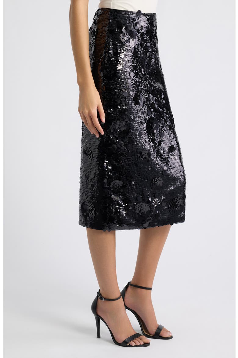 The Amira Sequin Skirt, Alternate, color, NOIR