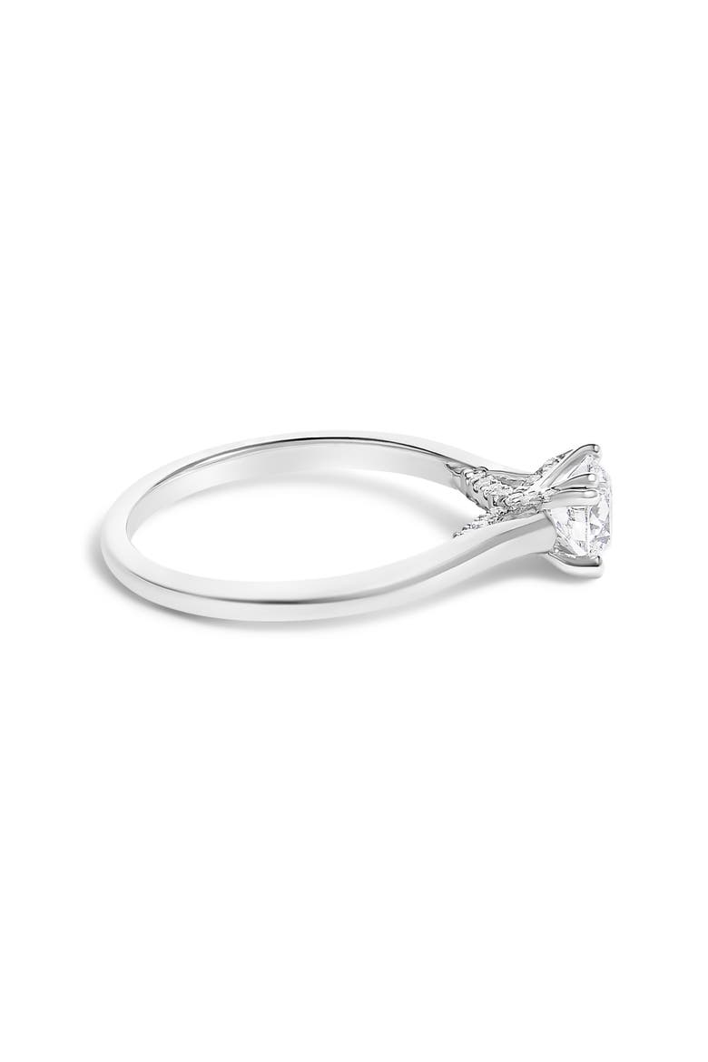 14K White Gold 7/8 Cttw Lab Grown Diamond Solitaire Cathedral Style Engagement Ring, Alternate, color, White