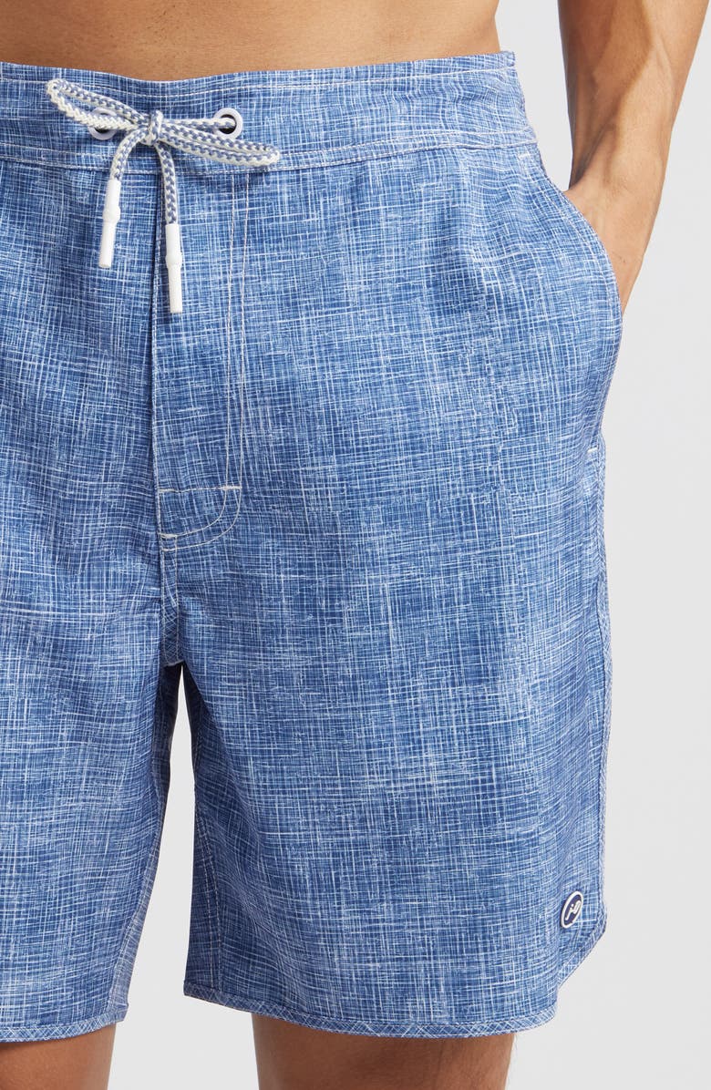 johnnie-O Ariba Crosshatch Print Swim Trunks, Alternate, color, 