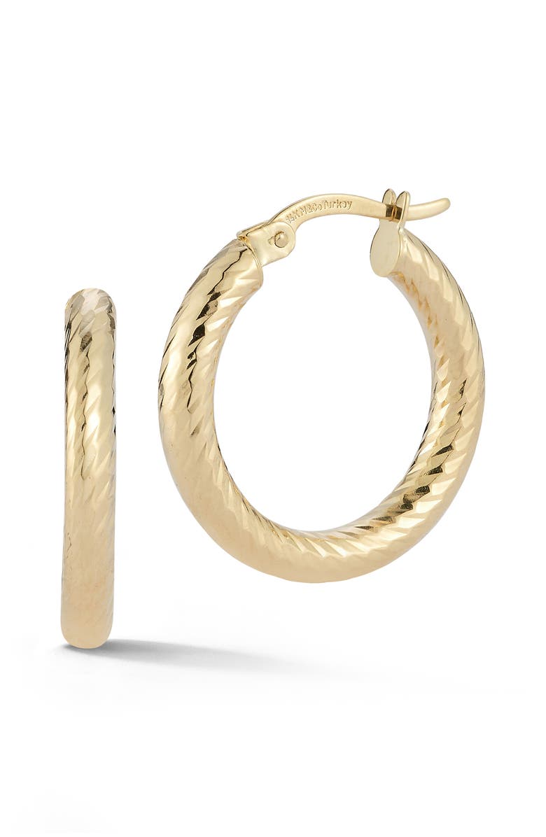Ember Fine Jewelry Twist Hoop Earrings, Main, color, Gold