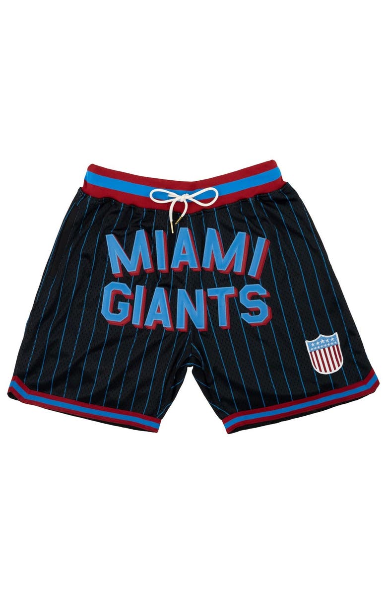 RINGS & CRWNS Men's Rings & Crwns Black Miami Giants Replica Mesh Shorts, Alternate, color, Black