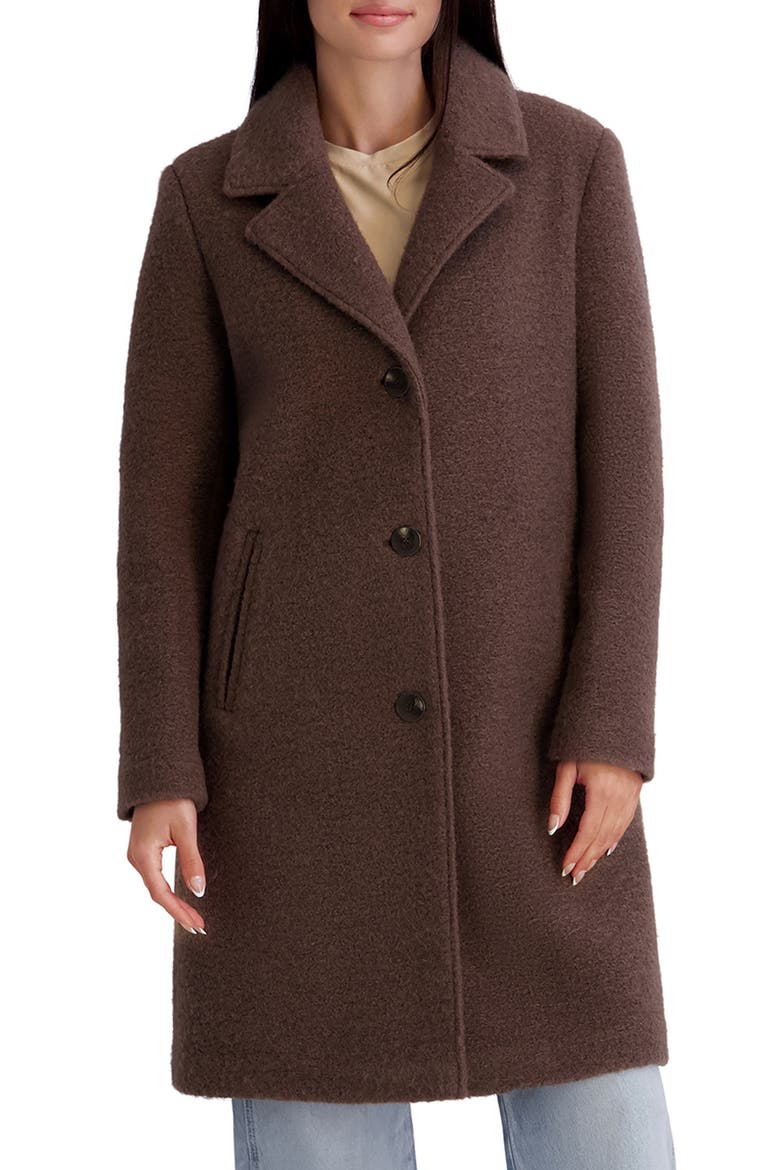 Notch Collar Bouclé Topper, Main, color, MOCHA
