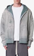 mnml Distressed Thermal Lined Zip Hoodie