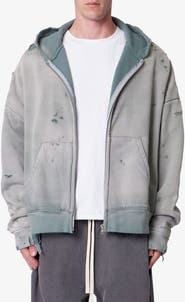 mnml Distressed Thermal Lined Zip Hoodie