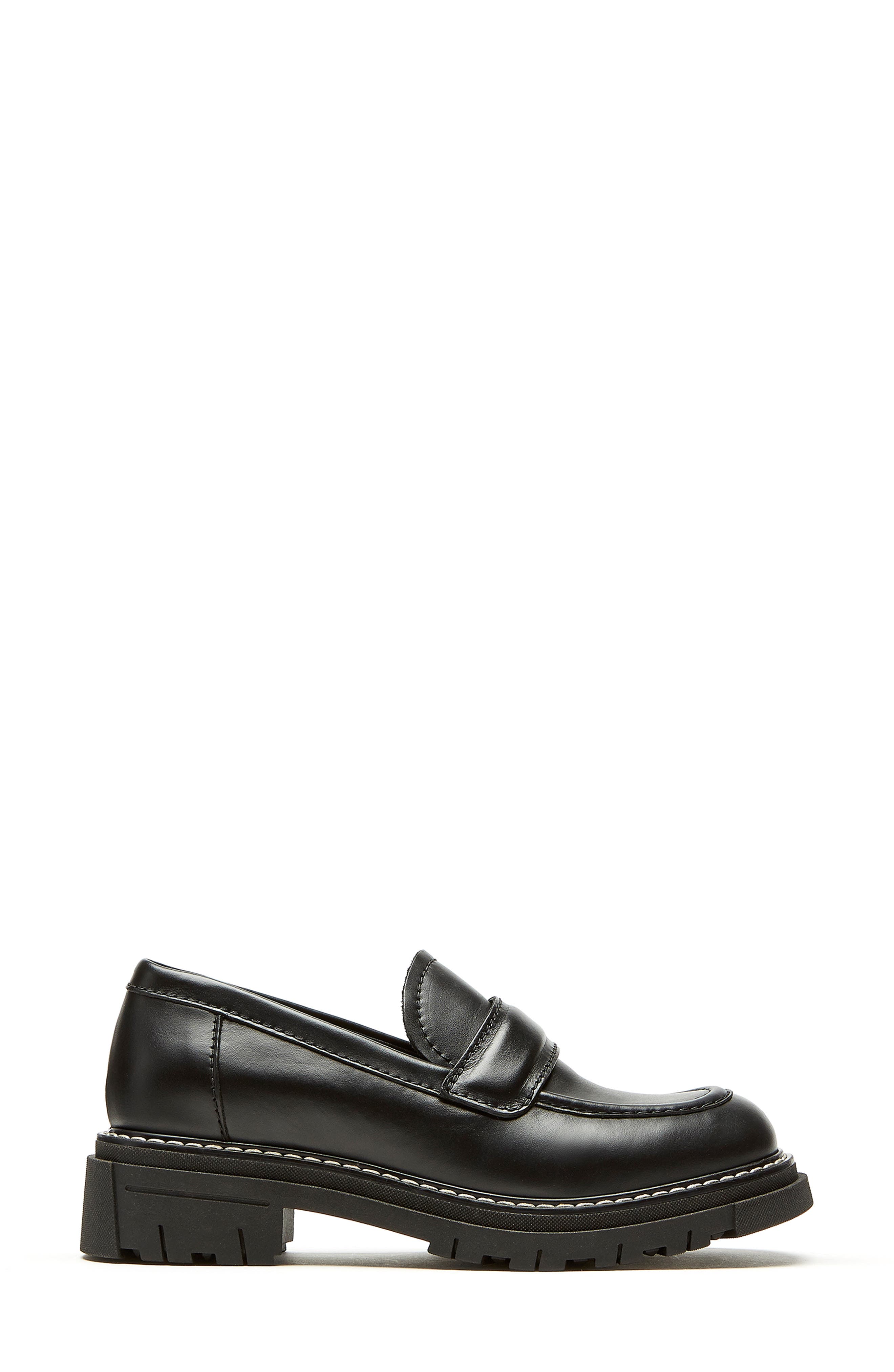 La Canadienne Della Waterproof Lug Loafer, Alternate, color, Black Leather