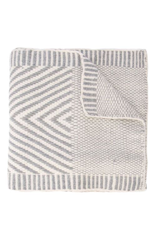 Voz Chevron Scarf in Baby Alpaca in Ivory/grey  product