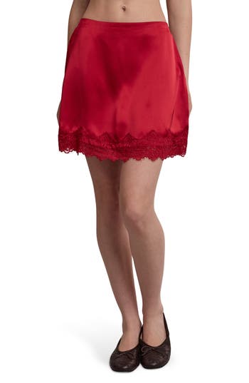 Wishlist Lace Trim Miniskirt In Red