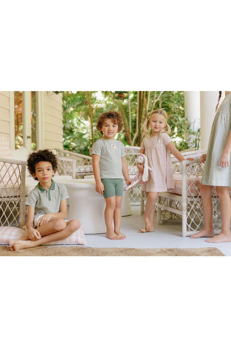 Gingham Owl Collection - Tee and Shorts, Alternate, color, Sage