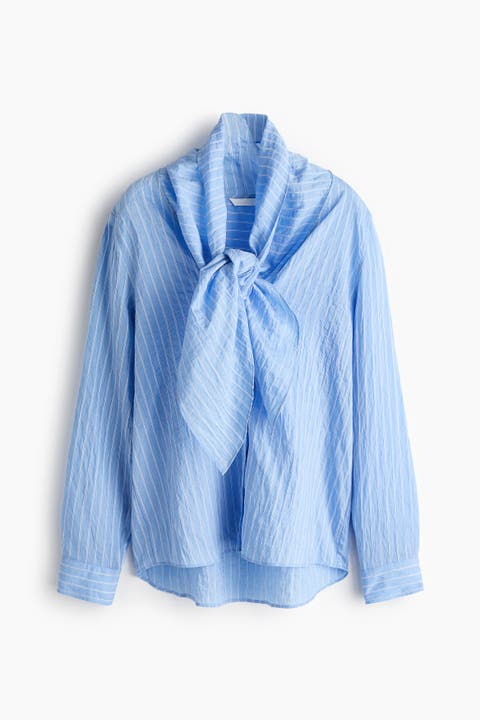 Scarf-collar Shirt