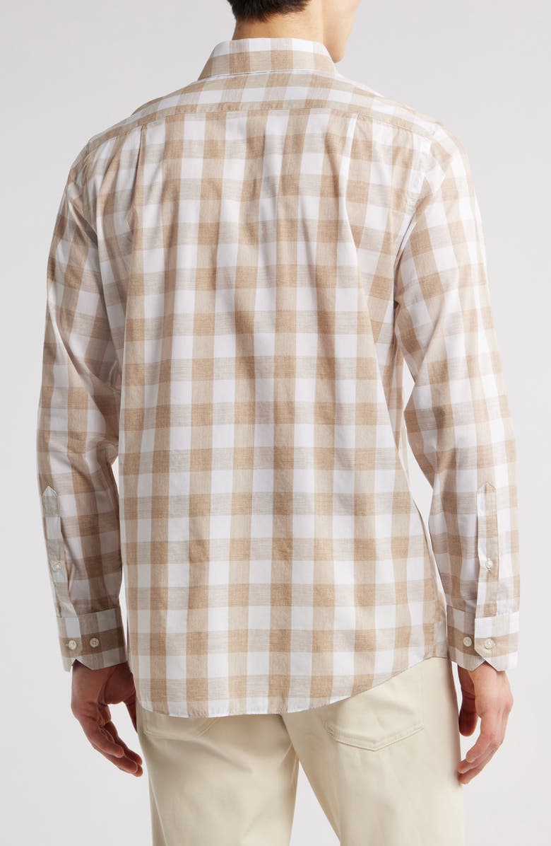Scott Barber Riviera Buffalo Check Cotton Blend Poplin Button-Up Shirt, Alternate, color, 