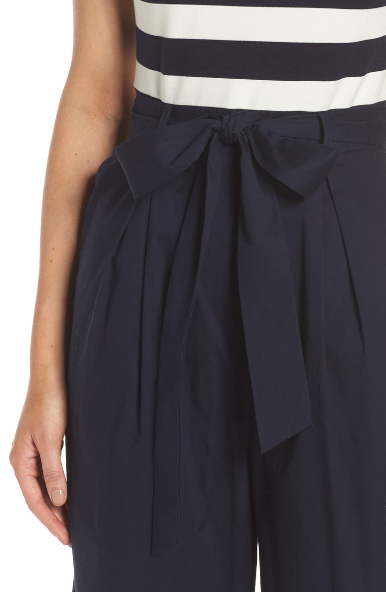 1901 Stripe Ponte Crop Jumpsuit, Alternate, color,