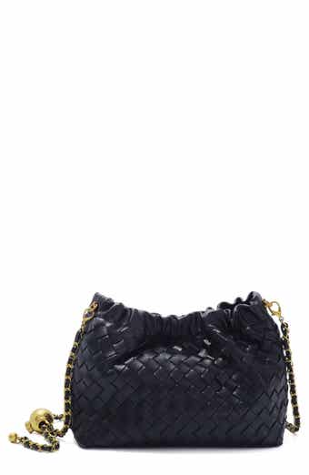 Woven Faux Leather Crossbody Bag