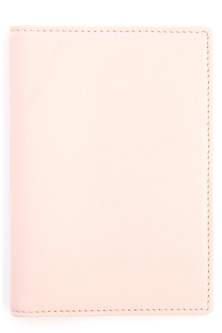 RFID Leather Passport Case, Main, color, LIGHT PINK