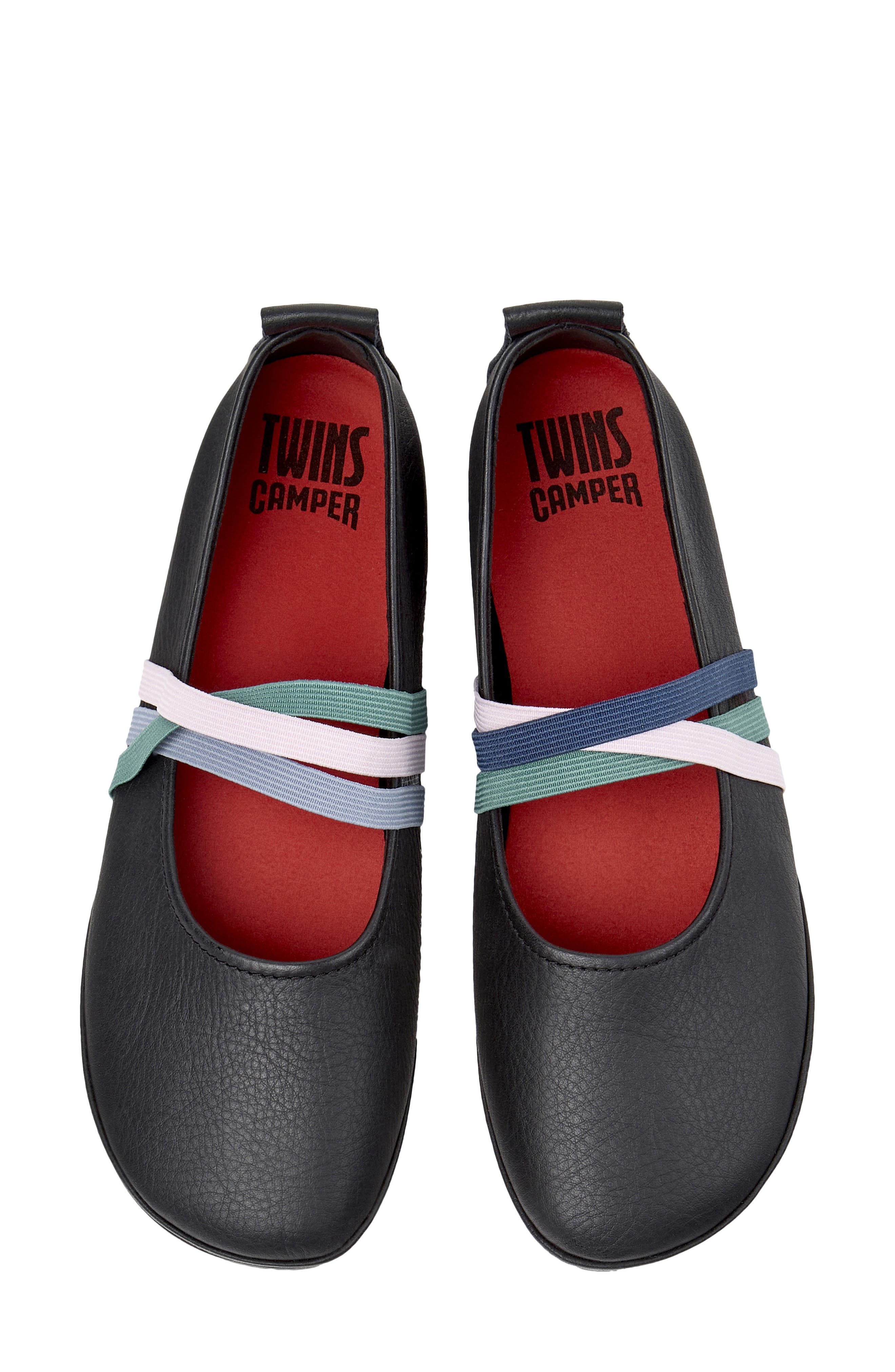 Camper Right Nina Twins Mismatch Ballerina Flat, Main, color, Black