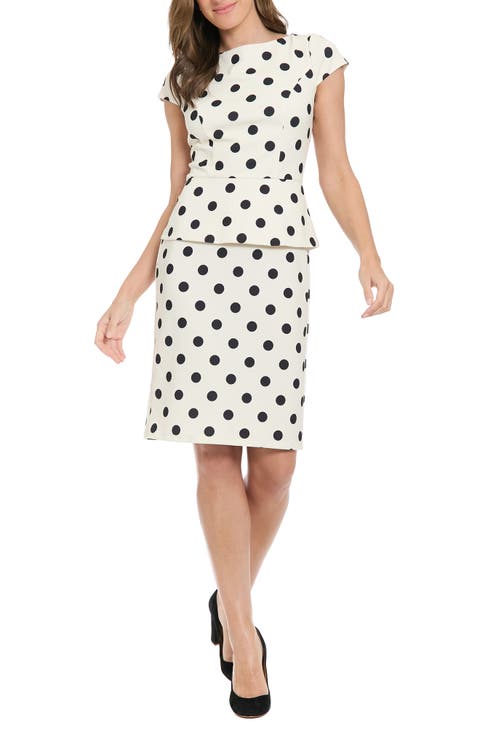 Cap Sleeve Peplum Sheath Dress