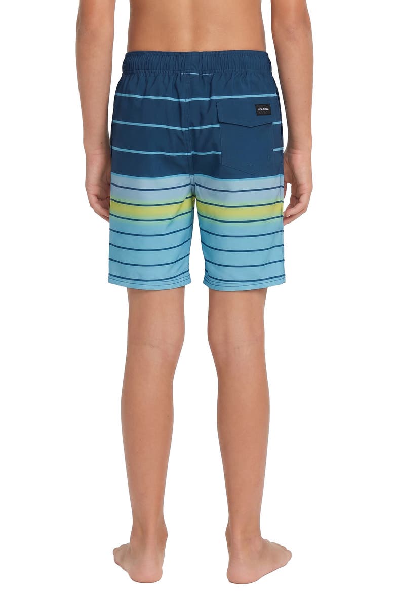 Kids' Manic Mod Quarta Ombre Stripe Board Shorts, Alternate, color, DEEP BLUE