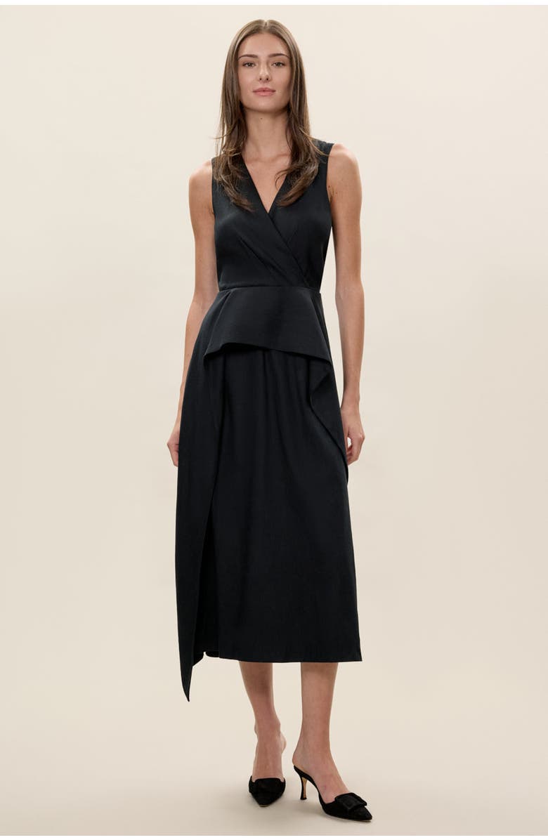 Rebecca Taylor Stretch Linen Dress, Main, color, Black