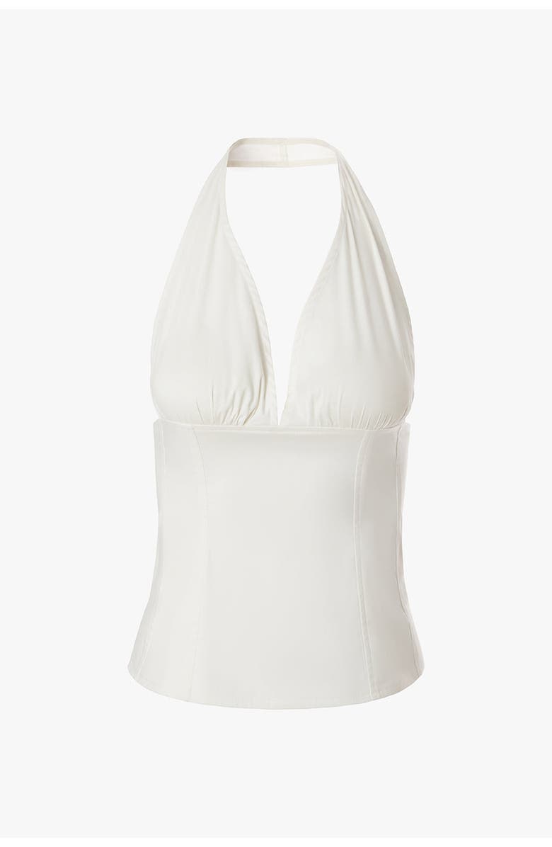 WeWoreWhat Halter Neck Corset Top, Alternate, color, Ivory