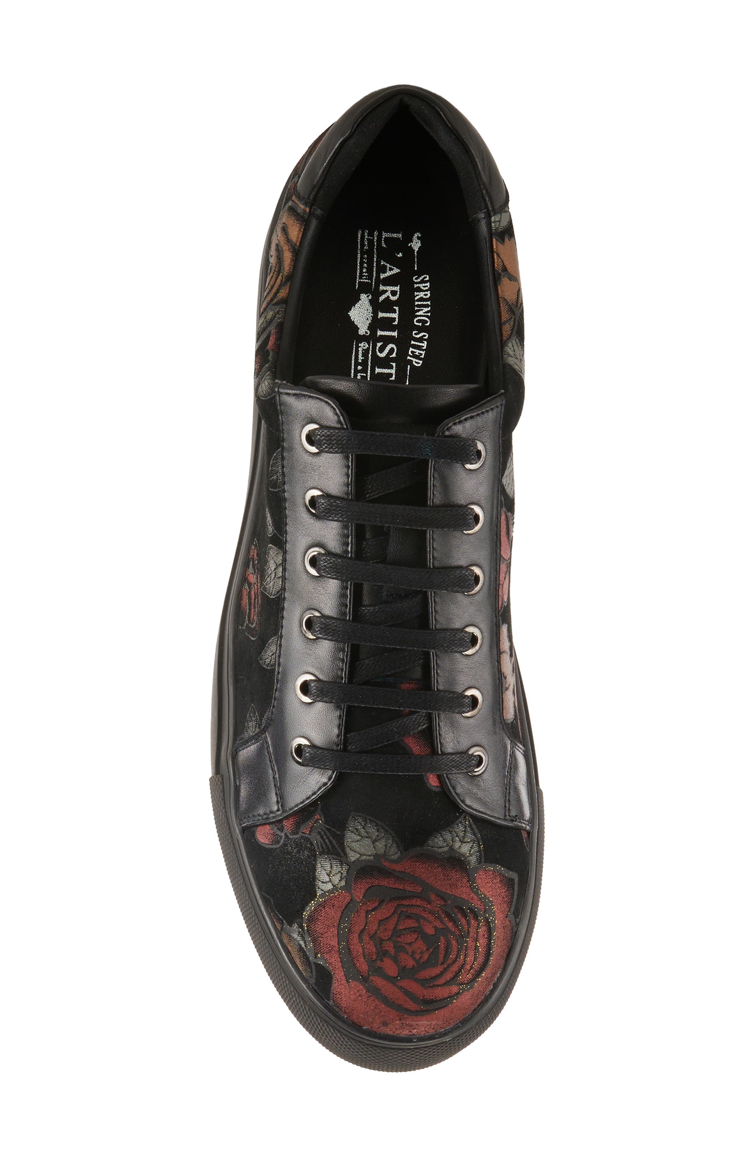 L'Artiste by Spring Step Ander Rose Sneaker, Alternate, color, Black Multi