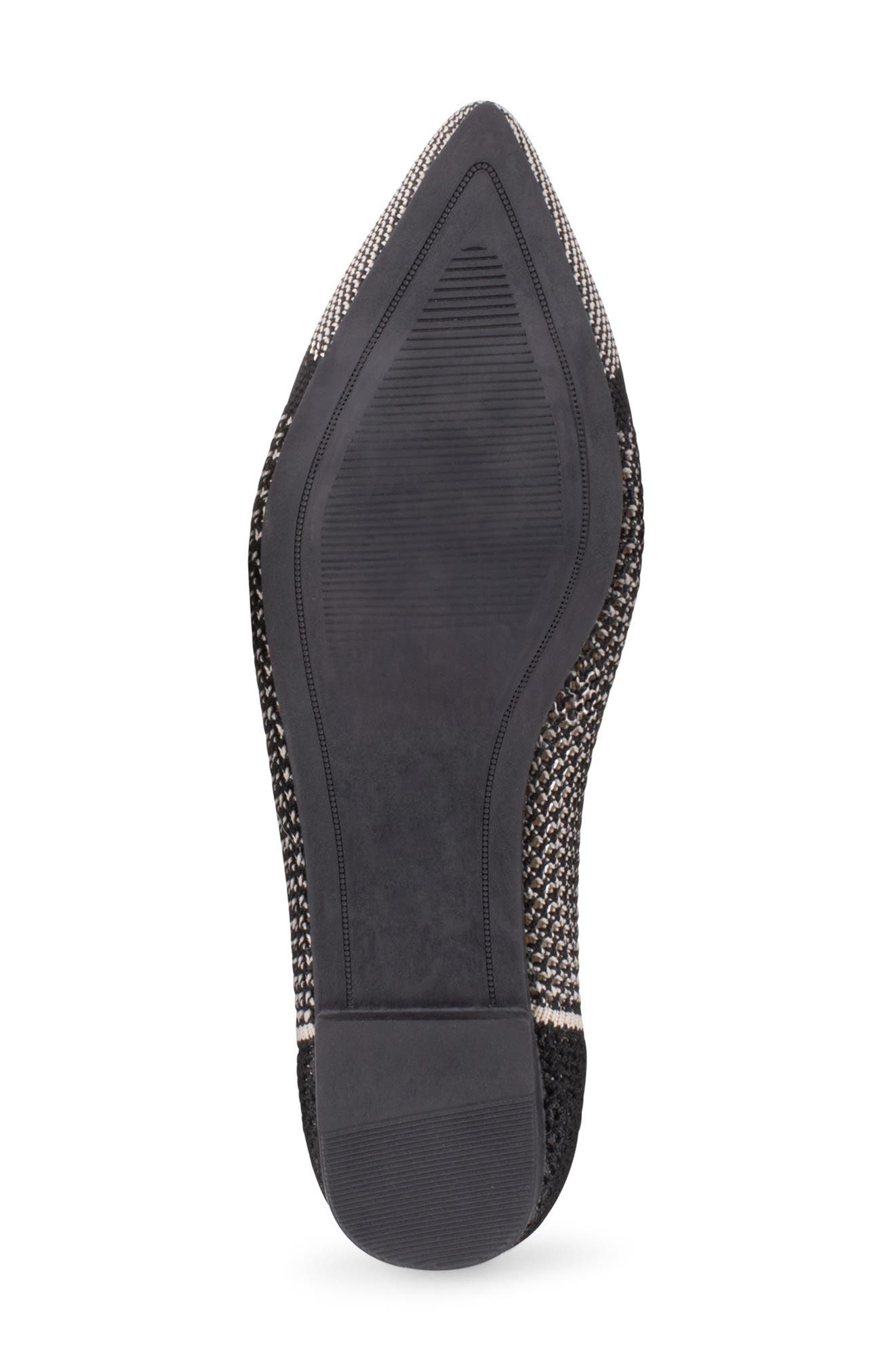 Tahari Antigua Knit Pointed Toe Flat, Alternate, color, Black