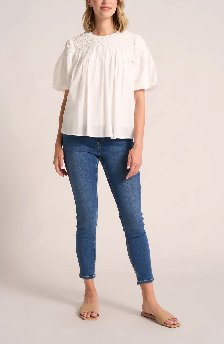 matty m. Talluluh Honeycomb Puff Sleeve Top, Alternate, color, 